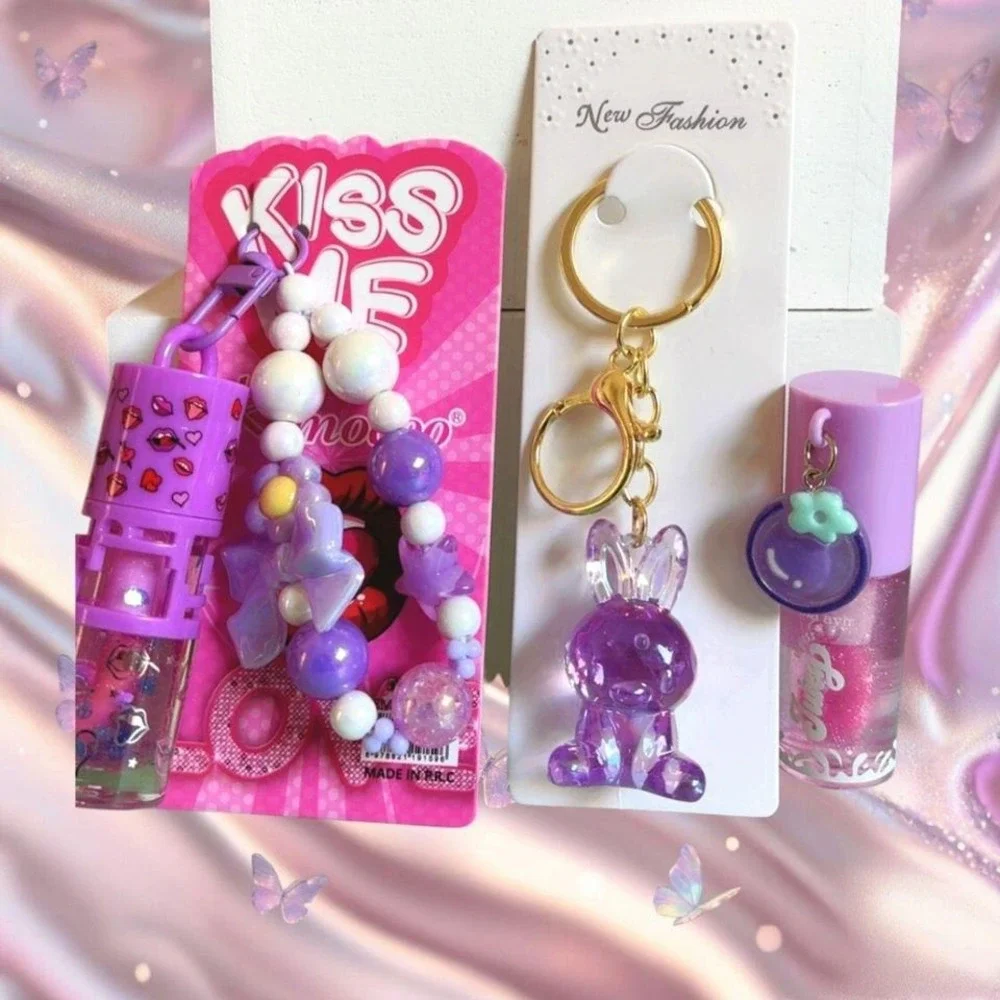 ✨‎ 3 PC KAWAII PURPLE LIP GLOSS BUNDLE #90✨